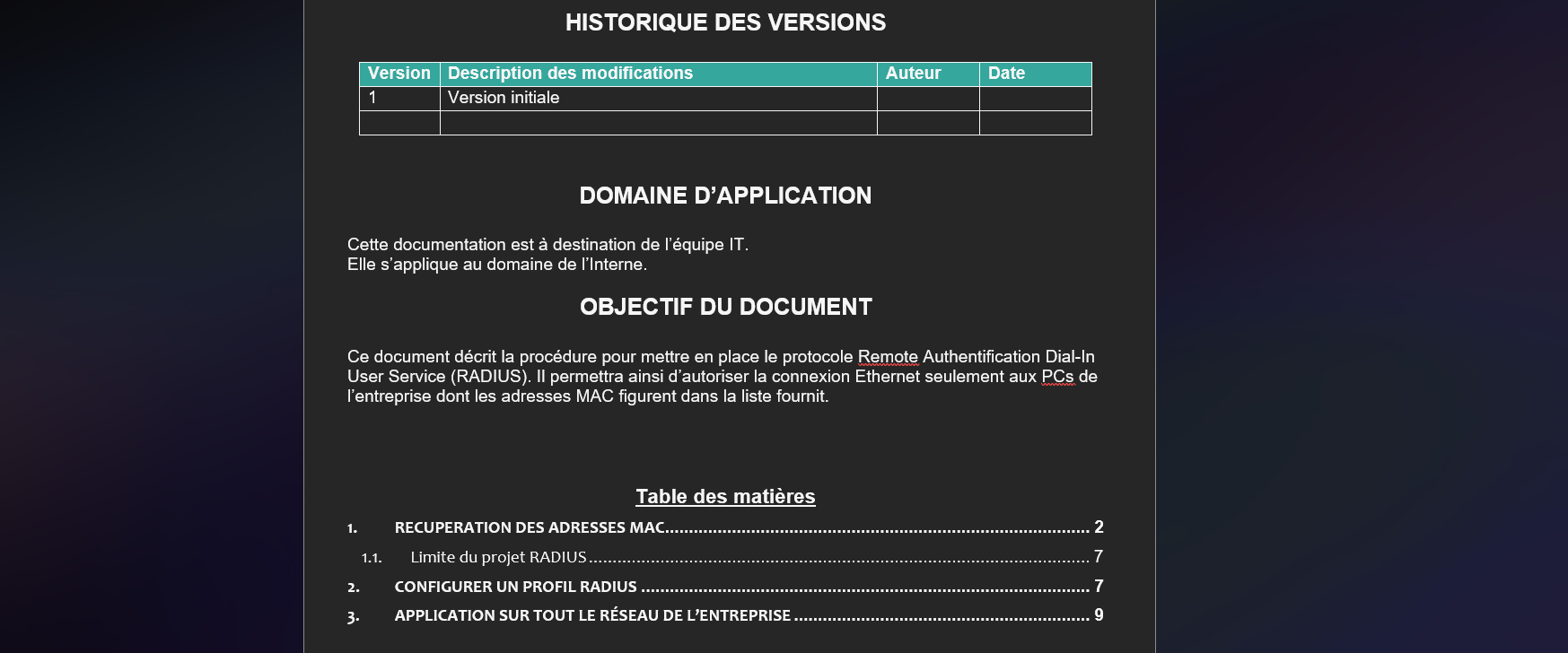 Procédure